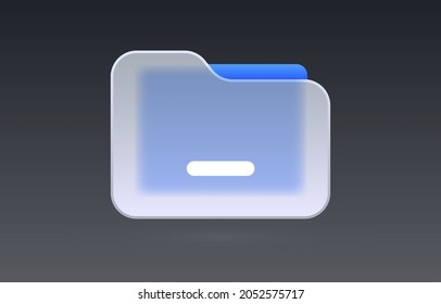 Glass file document transparent icon, collection sign. Vector illustration