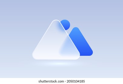 Glass file image transparent icon, collection sign. Vector illustration