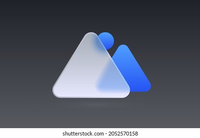 Glass file image transparent icon, collection sign. Vector illustration