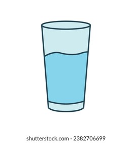 un vaso lleno de agua refrescante hecho de ilustración vectorial