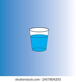 Glas gefüllt mit Wasser-Ikone Vektorillustration