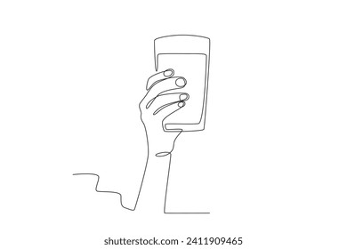 A glass filled with water. world water day one-line drawing