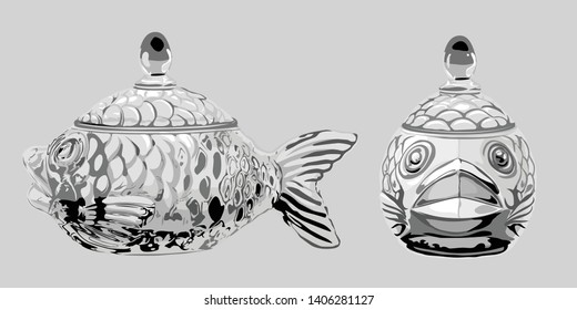 glass fish glare scales figurine