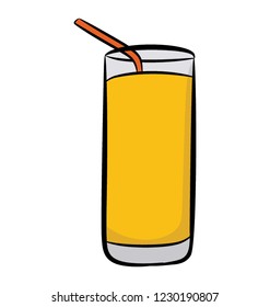 A glass of fizzy drink, tropical juice icon