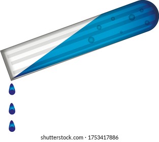 glass flask with blue liquid. Created for sites such as, science, technology, laboratory, beauty and health, as well as for applications and games. Colors white, gray, and blue.
