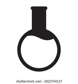glass flask chemical laboratory equipment vector icon 