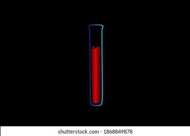 Glass flask chemical line pop art portrait colorful design with dark background. Abstract vector illustration