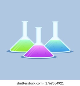 glass flask color illustration vector