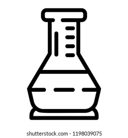 Glass flask icon. Outline glass flask vector icon for web design isolated on white background