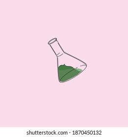 glass flask with liquid substance. icon