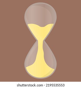 Glass flask with sand. Hourglass. Vector illustration