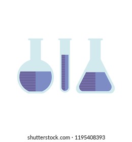 Glass Flasks Containers Chemical Experiments Filled Stock Vector ...