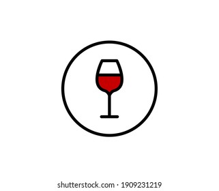 Glass flat icon. Single high quality outline symbol for web design or mobile app.  Holidays thin line signs for design logo, visit card, etc. Outline pictogram EPS10