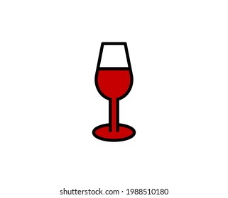 Glass flat icon. Single high quality outline symbol for web design or mobile app.  Holidays thin line signs for design logo, visit card, etc. Outline pictogram EPS10