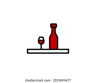 Glass flat icon. Single high quality outline symbol for web design or mobile app.  Holidays thin line signs for design logo, visit card, etc. Outline pictogram EPS10