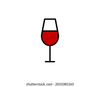 Glass flat icon. Single high quality outline symbol for web design or mobile app.  Holidays thin line signs for design logo, visit card, etc. Outline pictogram EPS10