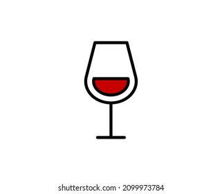 Glass flat icon. Single high quality outline symbol for web design or mobile app.  Holidays thin line signs for design logo, visit card, etc. Outline pictogram EPS10