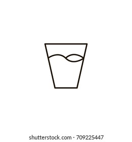 Glass flat icon. Single high quality symbol of line water vector for web design or mobile app. Color sign of drink for design logo. Single pictogram on white background