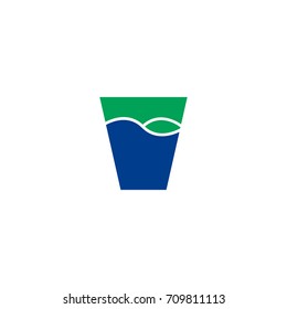 Glass flat icon. Single high quality symbol of line water vector for web design or mobile app. Color sign of drink for design logo. Single pictogram on white background