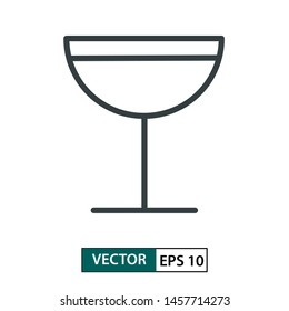 Glass flat icon vector. Line style. Isolated on white background. Vector Illustration EPS 10