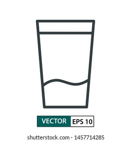 Glass flat icon vector. Line style. Isolated on white background. Vector Illustration EPS 10