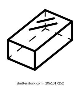 Icono de línea plana de vidrio. Textura de vidrio con resplandor. Símbolo de esquema para concepto móvil y diseño web, tienda.