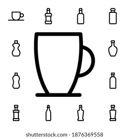 Icono de vector plano de vidrio en paquete de bebidas de vidrio