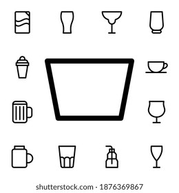 Icono de vector plano de vidrio en paquete de bebidas de vidrio