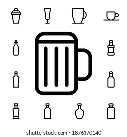 Glass flat vector icon in glass drink pack