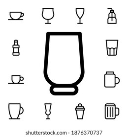 Glass flat vector icon in glass drink pack