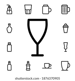 Icono de vector plano de vidrio en paquete de bebidas de vidrio
