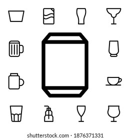 Glas-Flachvektor-Symbol auf Glas-Getränk-Packung