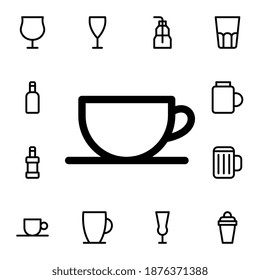 Glas-Flachvektor-Symbol auf Glas-Getränk-Packung