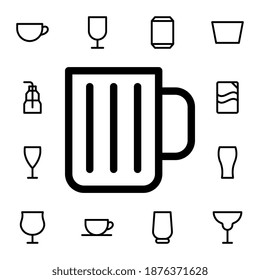 Glass flat vector icon in glass drink pack