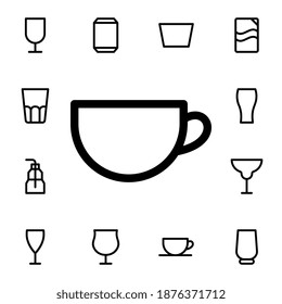 Glas-Flachvektor-Symbol auf Glas-Getränk-Packung