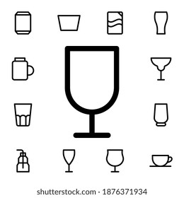Glass flat vector icon in glass drink pack