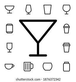 Glass flat vector icon in glass drink pack