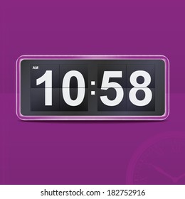 Glass flip clock. Vector illustration
