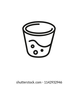 Glass of flour line icon. Preparing food, water, drinking. Cooking concept. Vector illustration can be used for topics like recipe, ingredient, baking