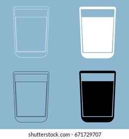 Glass with fluid icon .