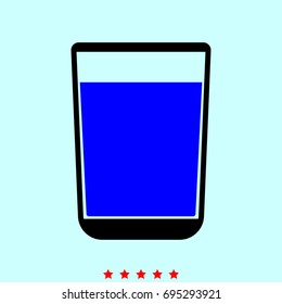 Glass with fluid icon .