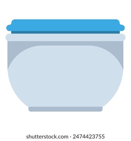 Glass food storage container vector cartoon illustration isolated on a white background.