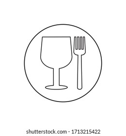 glass and fork illustration logo vector