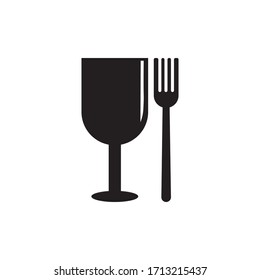 glass and fork illustration logo vector
