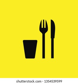 glass fork knife icon vector