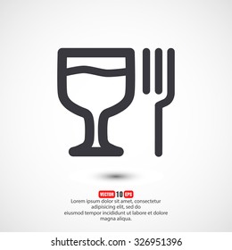 glass fork sausage vector icon