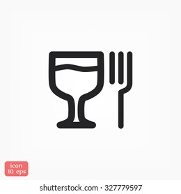 glass fork sausage vector icon