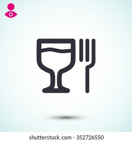 glass fork sausage vector icon - Shutterstock ID 352726550