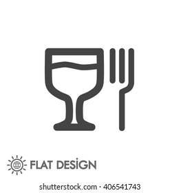 glass fork sausage vector icon