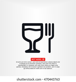 glass fork sausage vector icon